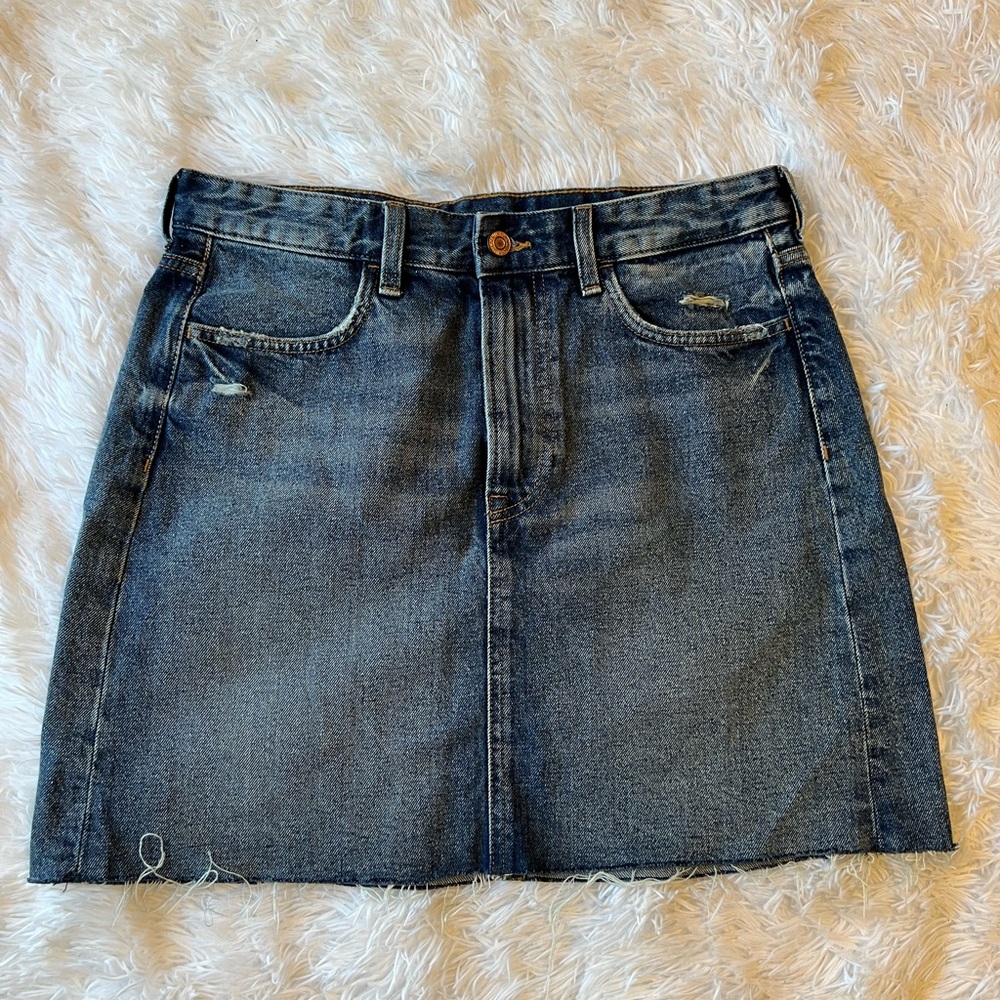 H&M Distressed Denim Skirt